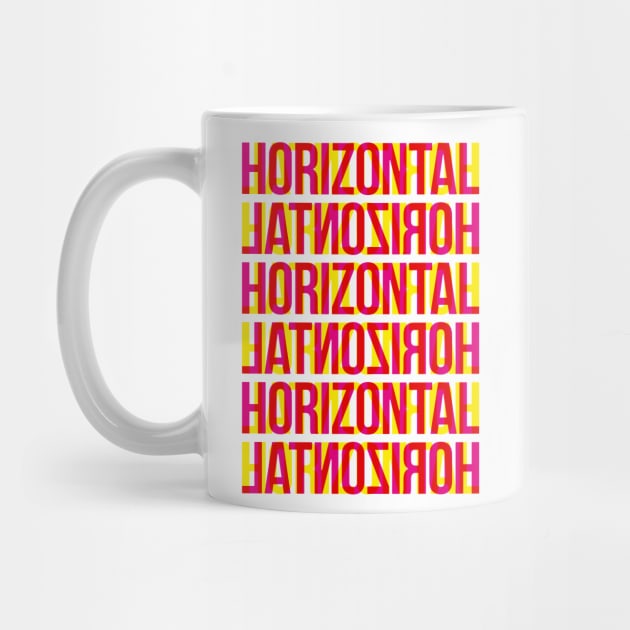 Horizontal Typography Stack (Magenta Yellow Red) by John Uttley
